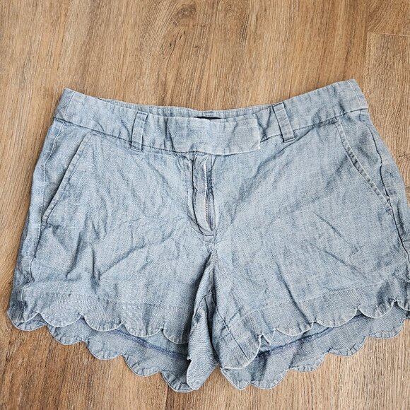 J.Crew lightweight denim shorts with scalloped edges - Picture 1 of 4